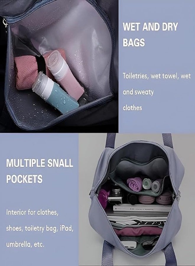 REENTA 41L Expandable Travel Duffel for Women � Wheeled & Foldable Weekender Bag with Telescoping Handle � Perfect for Personal Items, Overnight Trips & Gym Gear (sky-BZ-01) - Image 3